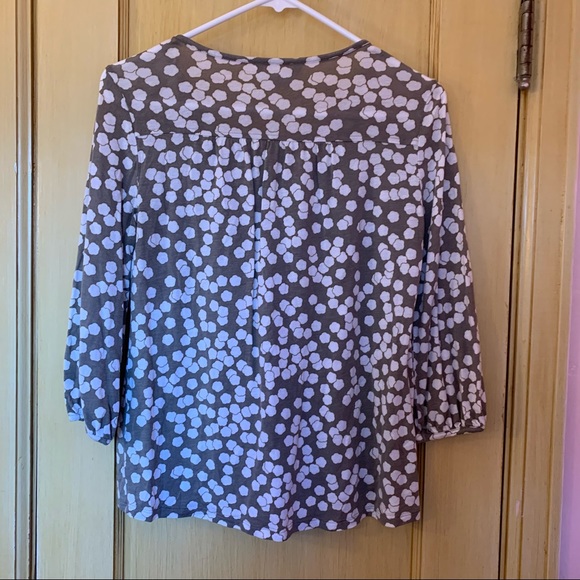 Boden Top Lyocel Wool Blend Popover Blouse with tassel detail Size 4 - Picture 3 of 6